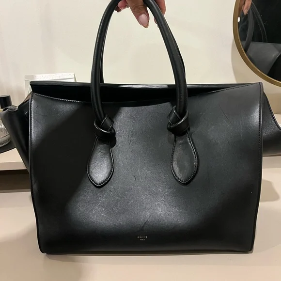 Celine ALL BLACK MONOCHROME tote handbag - Picture 2 of 8